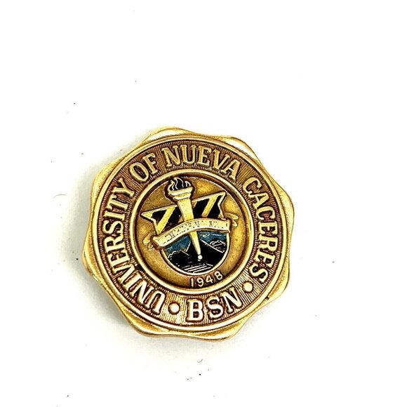 University of Nueva Caceres BSN 1948 Vintage Nursing 10k Yellow Gold Pin… - Picture 2 of 9